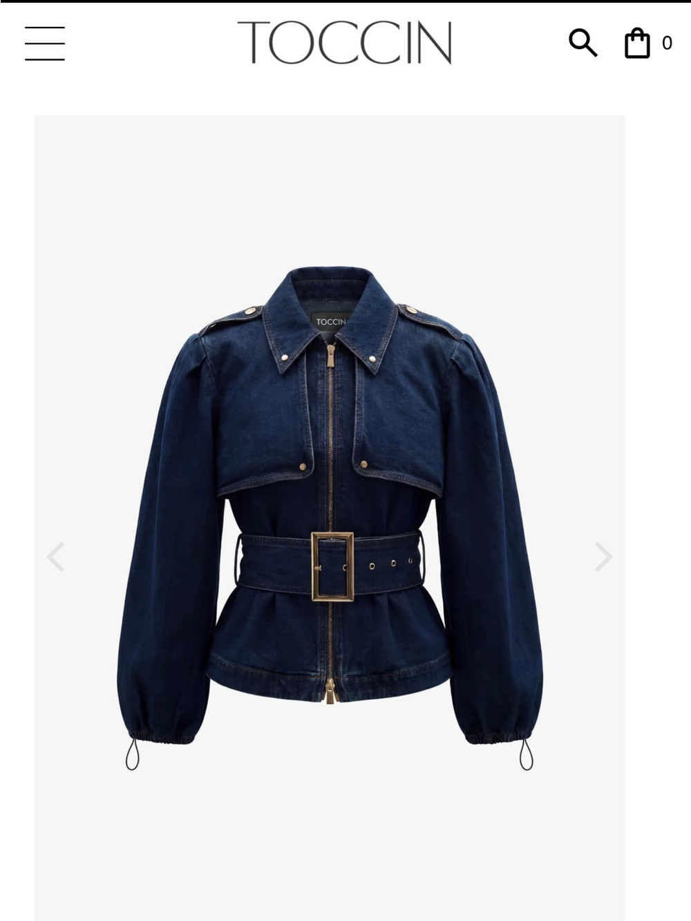 NWT Toccin Brighton Belted Zip-Front Jacket